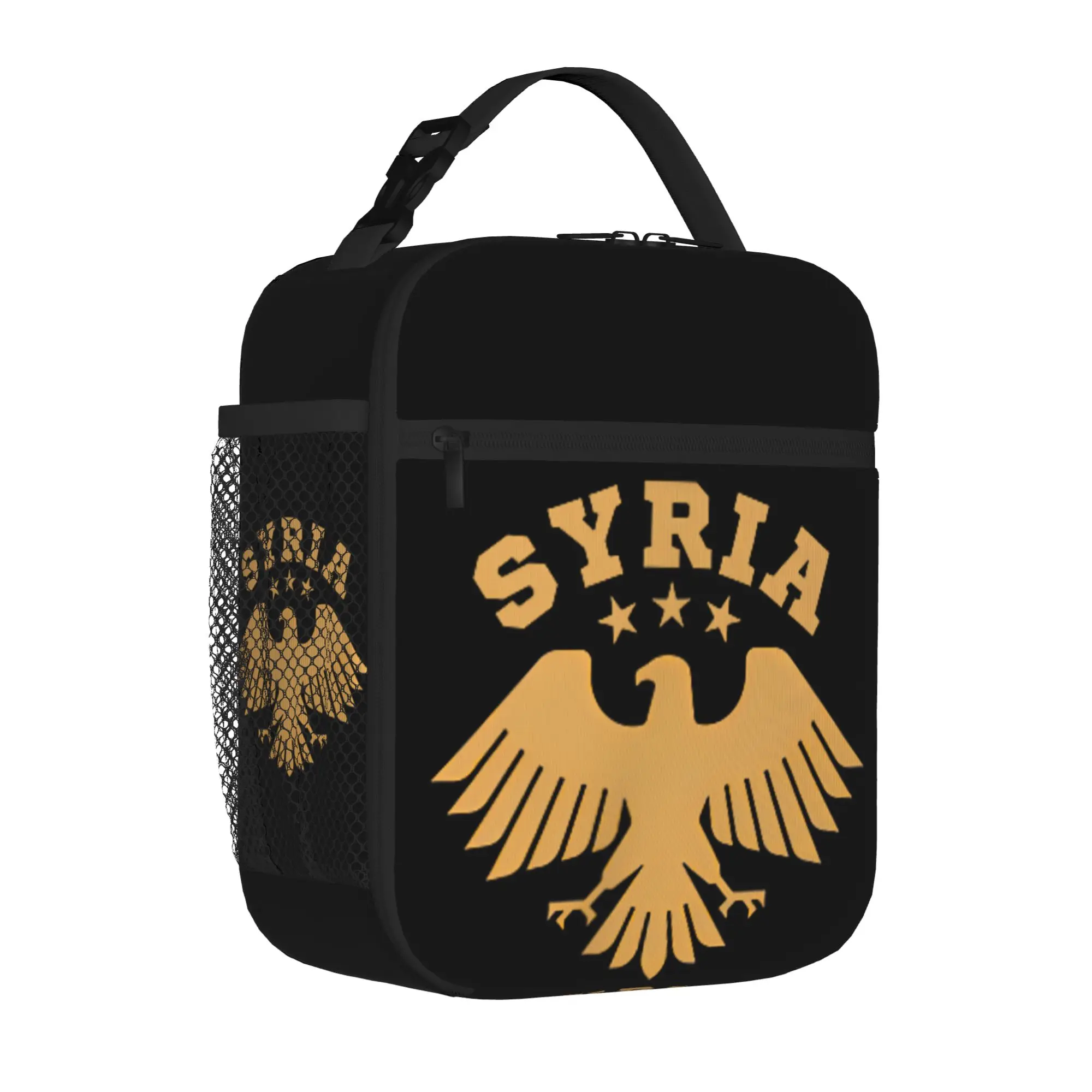 Eagle of Syria 2025 Symbol Insulated Lunch Bag for Men Women Syrian Proud Storage Food Box Portable Thermal Cooler Lunch Box