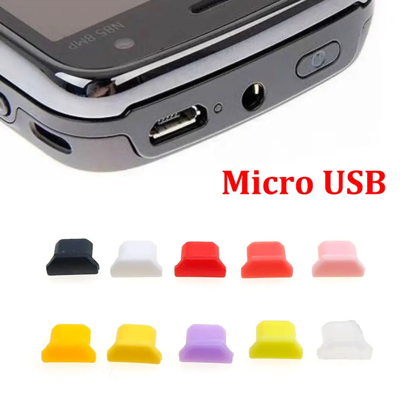 JCD-Tapones antipolvo de silicona Micro USB, puerto de carga Universal, cubierta protectora para Xiaomi, Samsung, 10 unidades