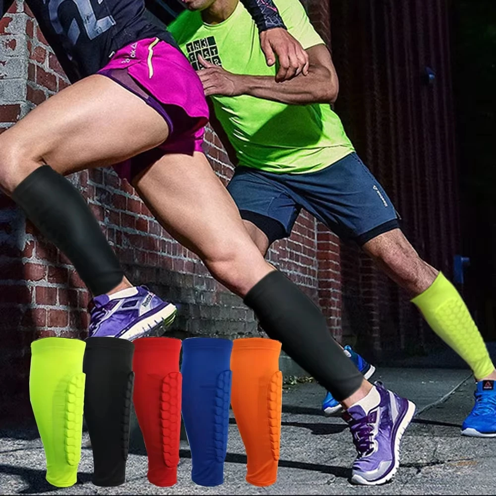 

Quick Dry Compression Honeycomb Shin Guards Leg Sleeves Socks Style Premium Protective Gear for Football Basketball Outdoor