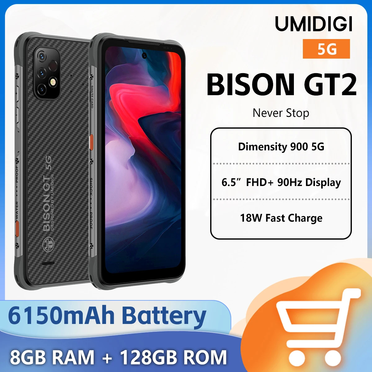 Umidigi Bison Gt2 Robuuste Smartphone Android 12 Dimensity 900 5G 6.5 \