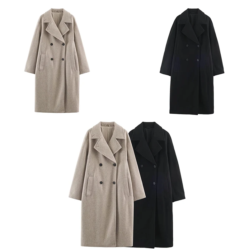 Guobioziy Women's Loose Wool Coat 2026 Spring-Autumn New European-American Casual Fashion Trend Classic Fringe Rock High Street