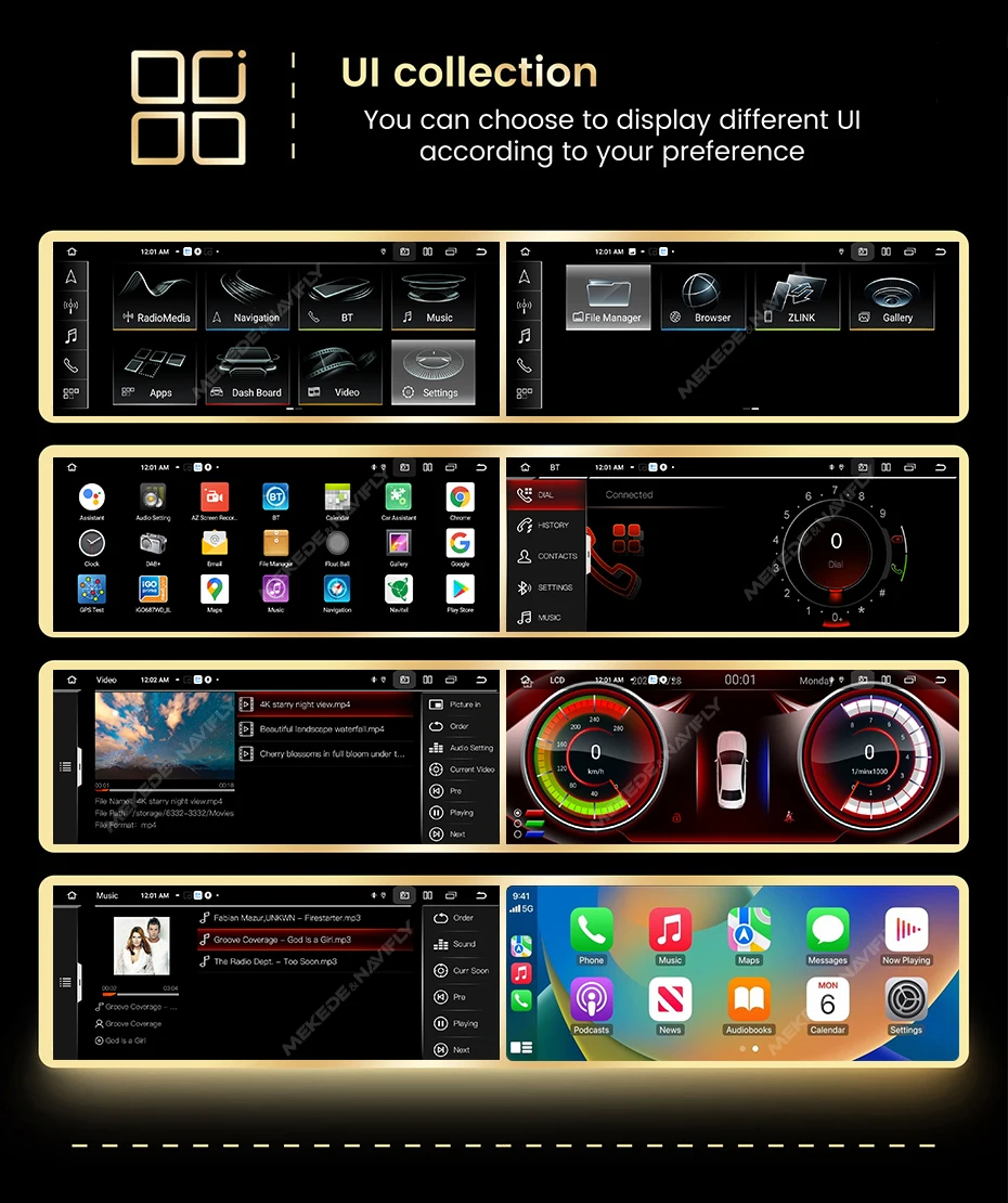 10.25" 12.5" Car Wireless Apple Carplay Android Auto Multimedia Video Player For AUDI A4 A4L A5 B8 GPS Navigaiton 4G Car Stereo image 4