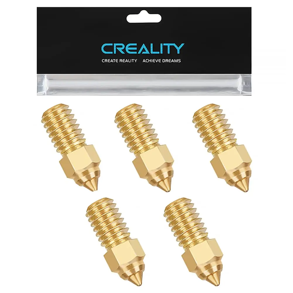 

Official Creality Ender 3 V3 SE Nozzles 0.4mm 5PCS High-Speed Brass Nozzles M6 Hotend Extruder Nozzle for Ender 5 S1/Ender 7 3D