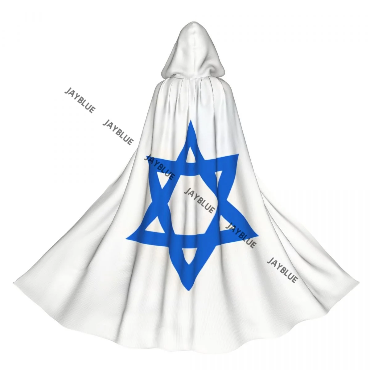 Star Of David Judaism Sign Hooded Cloak Polyester Unisex Witch Cape Costume Accessory