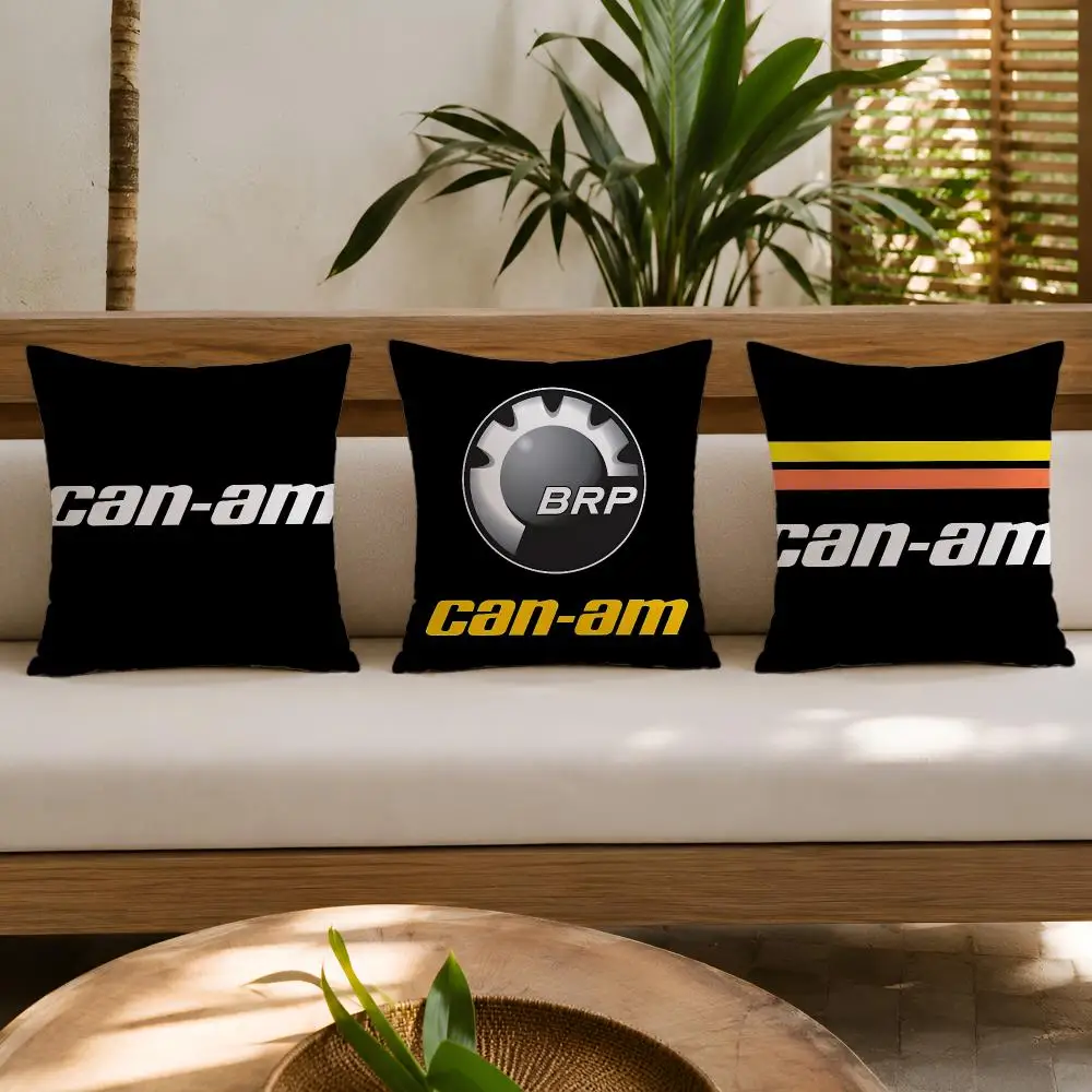 C-can-am Logo Luxury Logo Cushion Cover Wrinkle-Resistant Short Plush Pillow Covers Breathable Machine-Washable