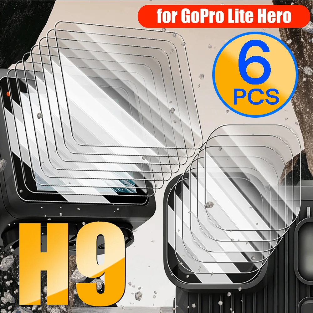 

Закаленное стекло 6IN1 для камеры GoPro Lite Hero, защитная пленка HD, прозрачная защита от царапин, полное покрытие, пленка для объектива 4K для GoPro Lite Hero