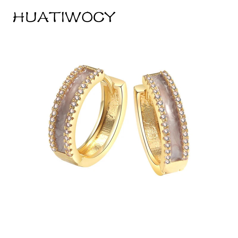 

HUATIWOCY Korean Style 925 Silver Jewelry Earrings with Zircon Gemstone Ornaments for Women Wedding Party Bridal Gift Wholesale