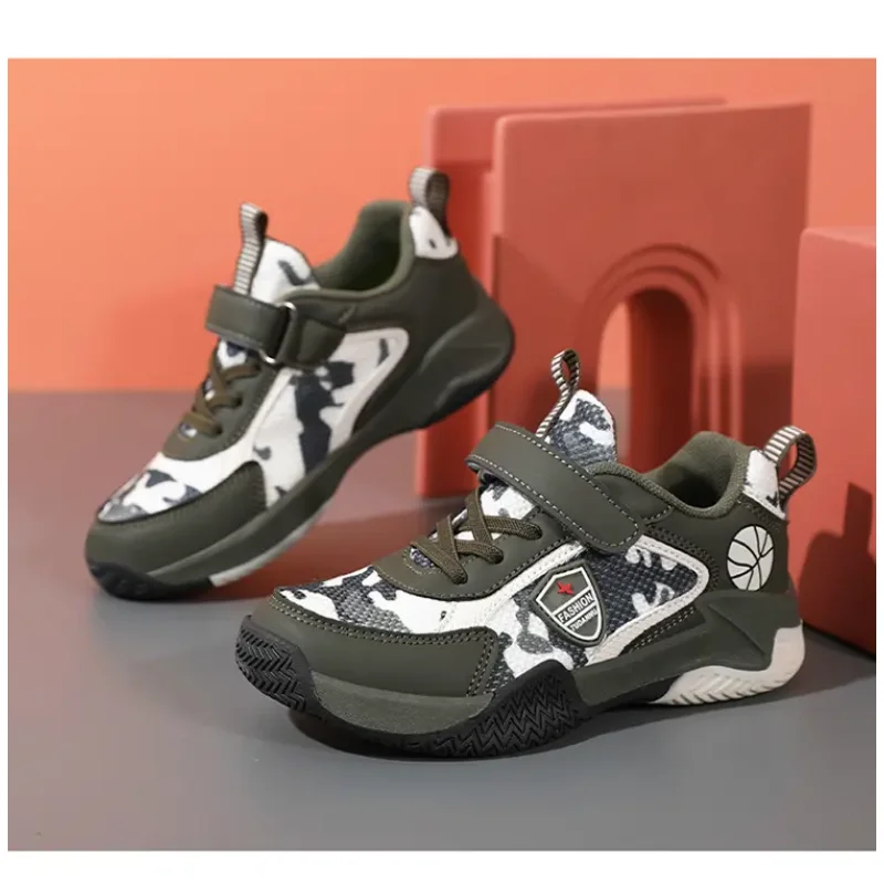 Zapatos deportivos antideslizantes para niños, zapatillas de baloncesto resistentes al desgaste para exteriores, zapatos de goma para niños, zapatillas de deporte para niños