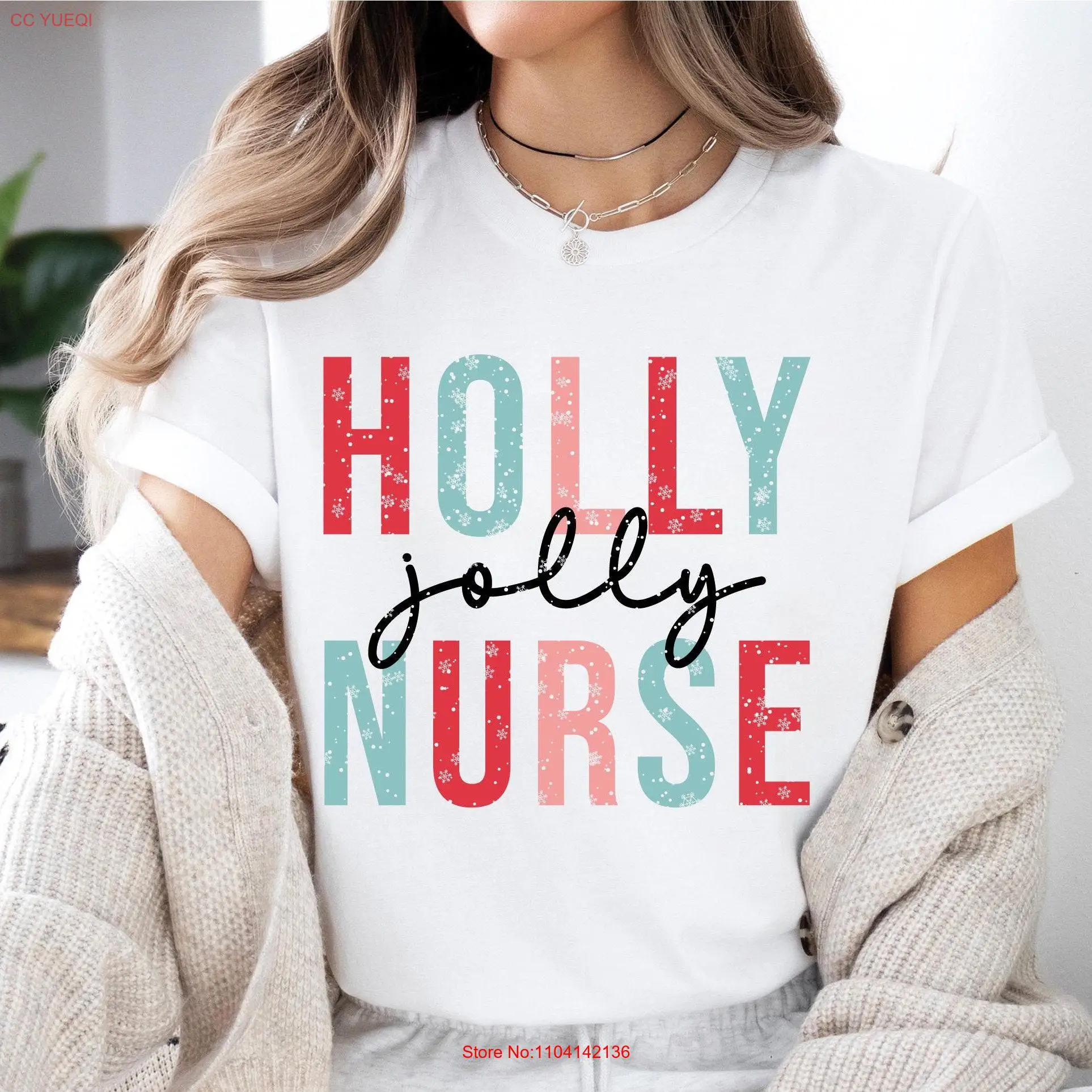 

Holly Jolly Nurse T Shirt Christmas Nursing SweaT School Xmas Vibes long or short sleeves