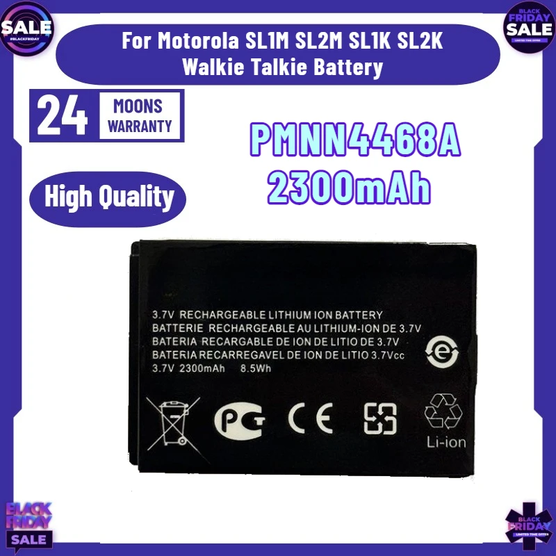2300mAh Large Capacity Lithium Battery Board PMNN4468A for Motorola SL1M SL2M SL1K SL2K Walkie Talkie Battery