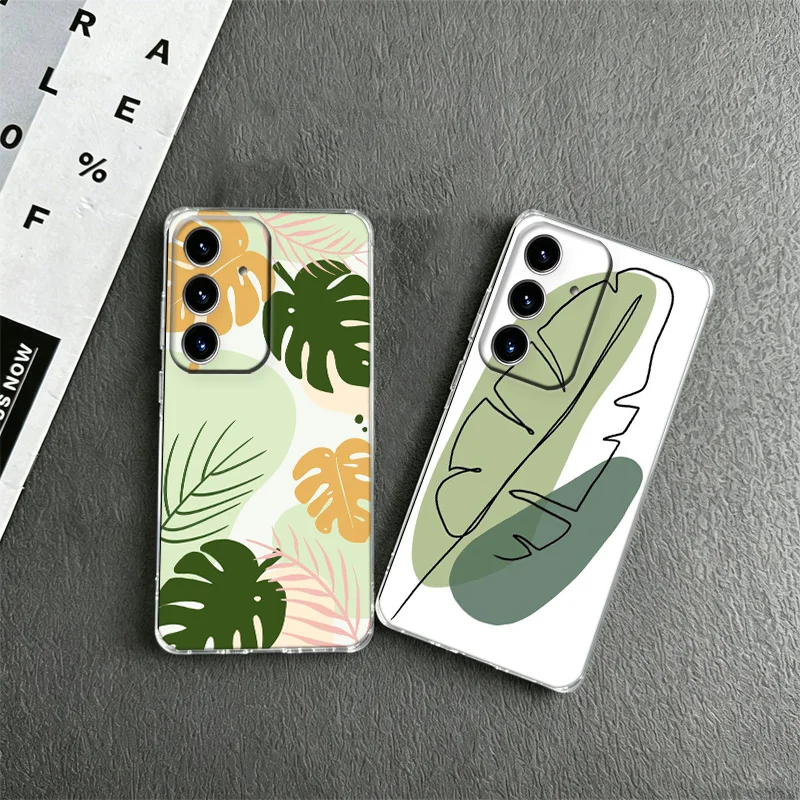 Simple Plum Blossom Leaf Phone Case for Samsung A57 A56 A55 A54 A17 A16 A15 A14 A37 A36 A35 A34 A27 A26 A25 A24 A07 A06 A05S A04