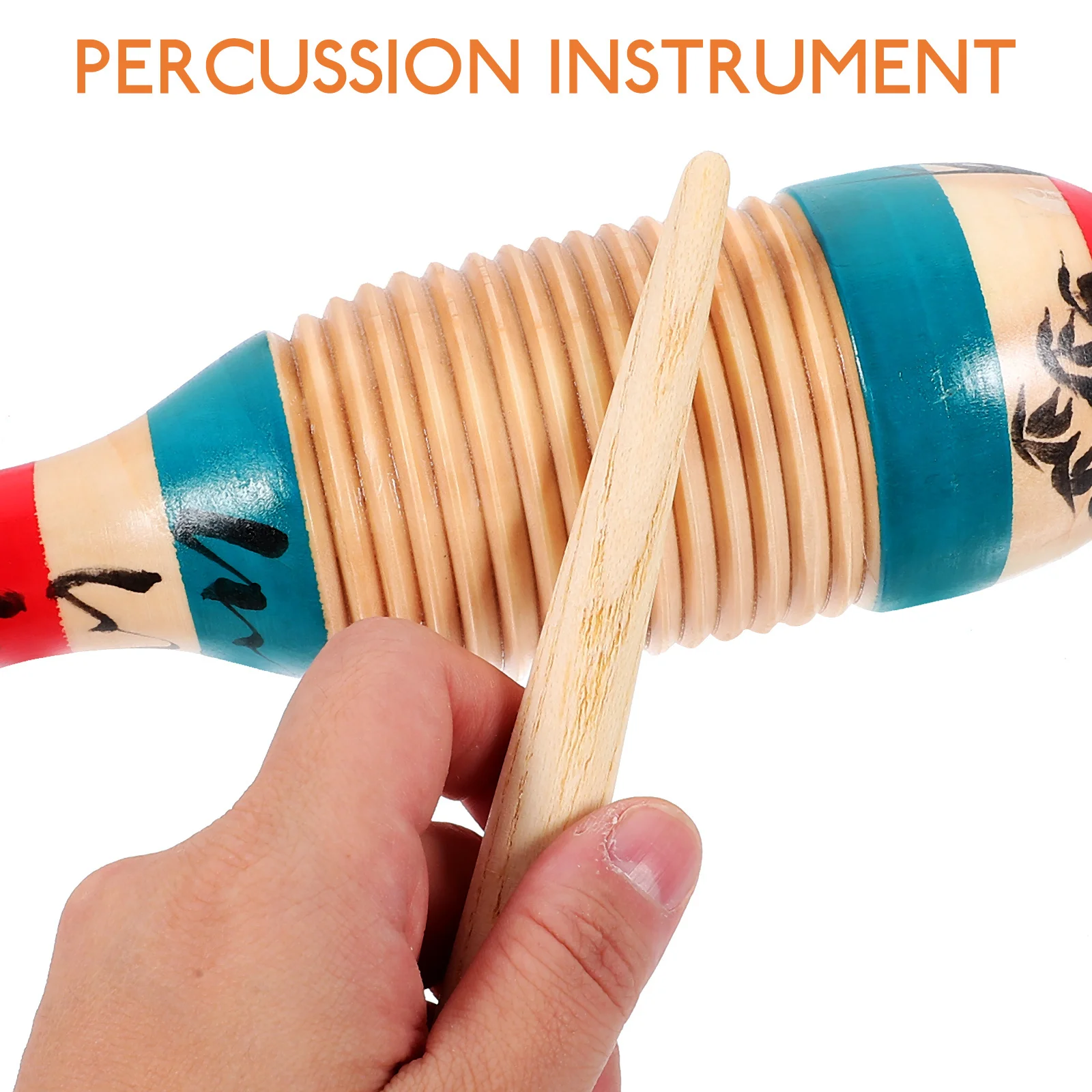 

2 set Fish Shaped Wooden Guiro Instrument For Kids Beginner Percussion Musical Early Education Tool Hand-Eye Coordination