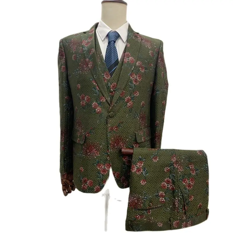 Half Canves 2022 New Collection Floral Customer Made  Fashion Men's Suits