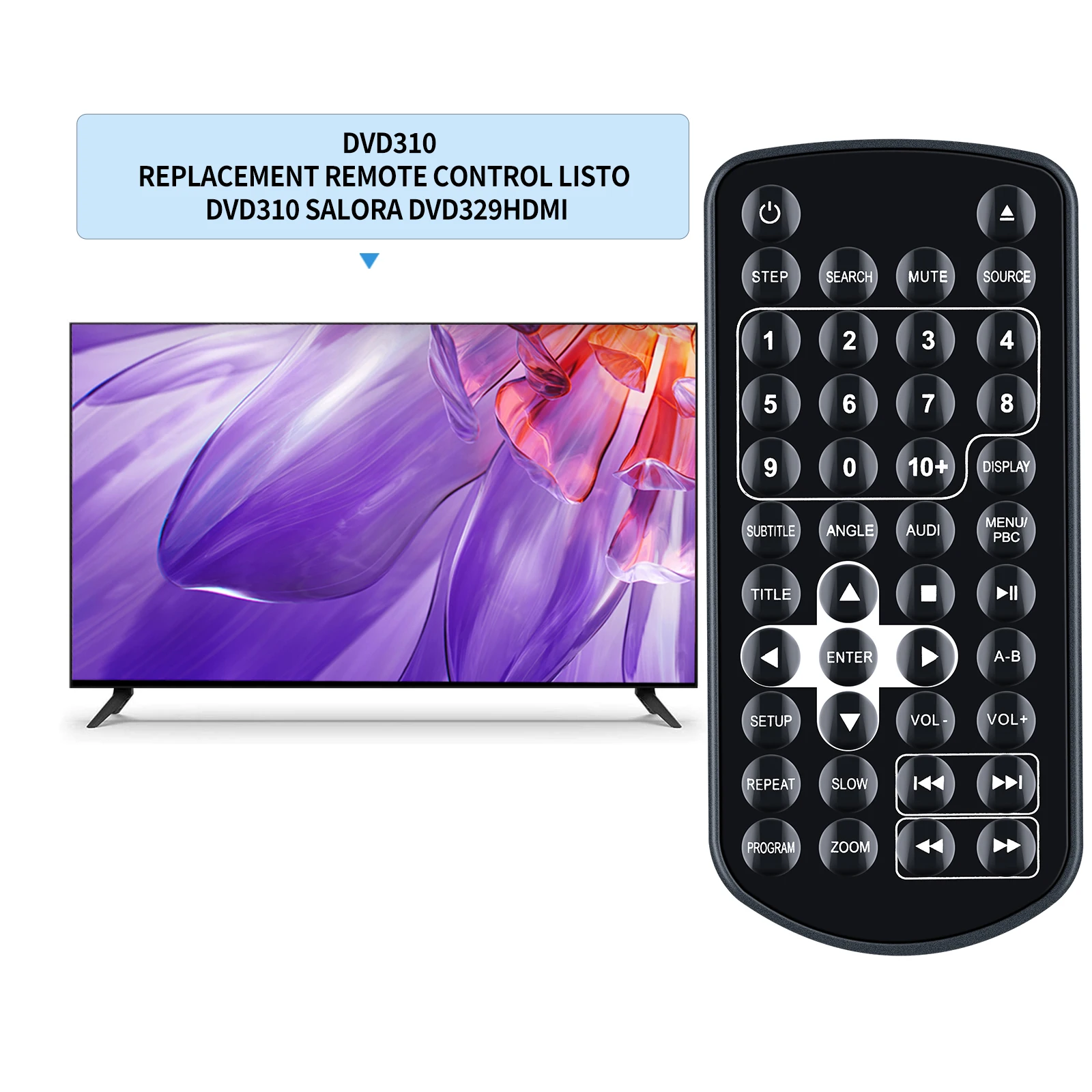 Novo controle remoto para leitor de DVD LISTO DVD310