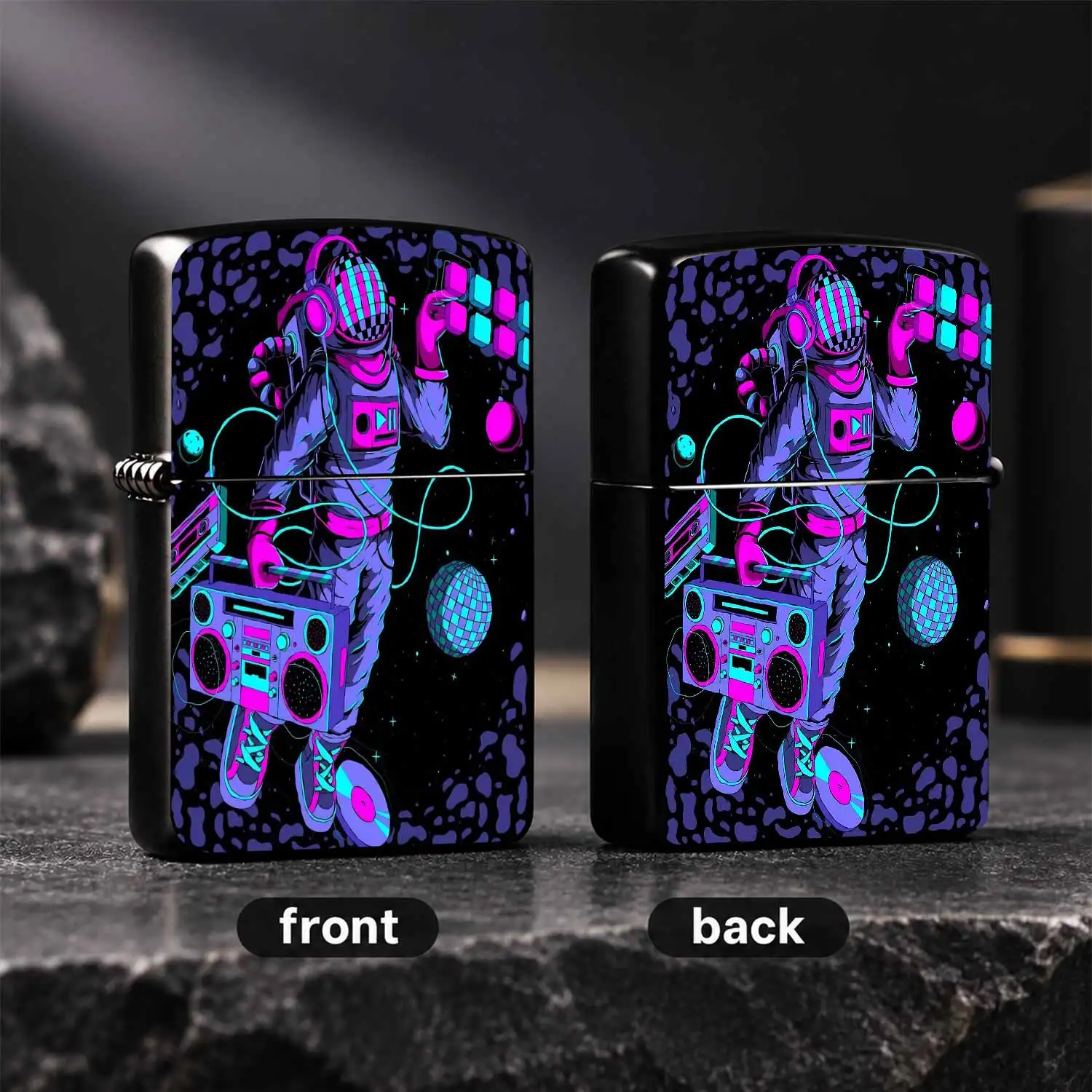Retro Neon Disco Astronaut Lighter, Cool Cyber Space Thematic Portable Delicate Item, Perfect For Daily Multi-Scene Use, Unique Vibe Creative Present For Friends Who Love Trendy Aesthetic, No Gas Included Interesting And Humorous Lighters