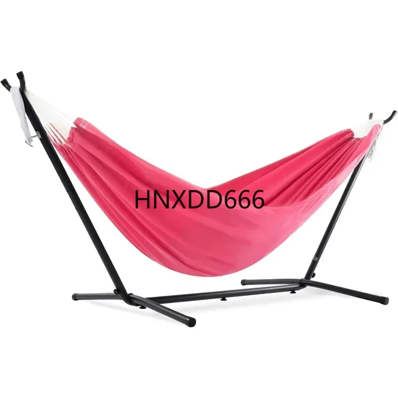 

Vivere Double Polyester Hammock with Space Saving Steel Stand and Premium Carry Bag - 450 lb Capacity (Hot Pink)