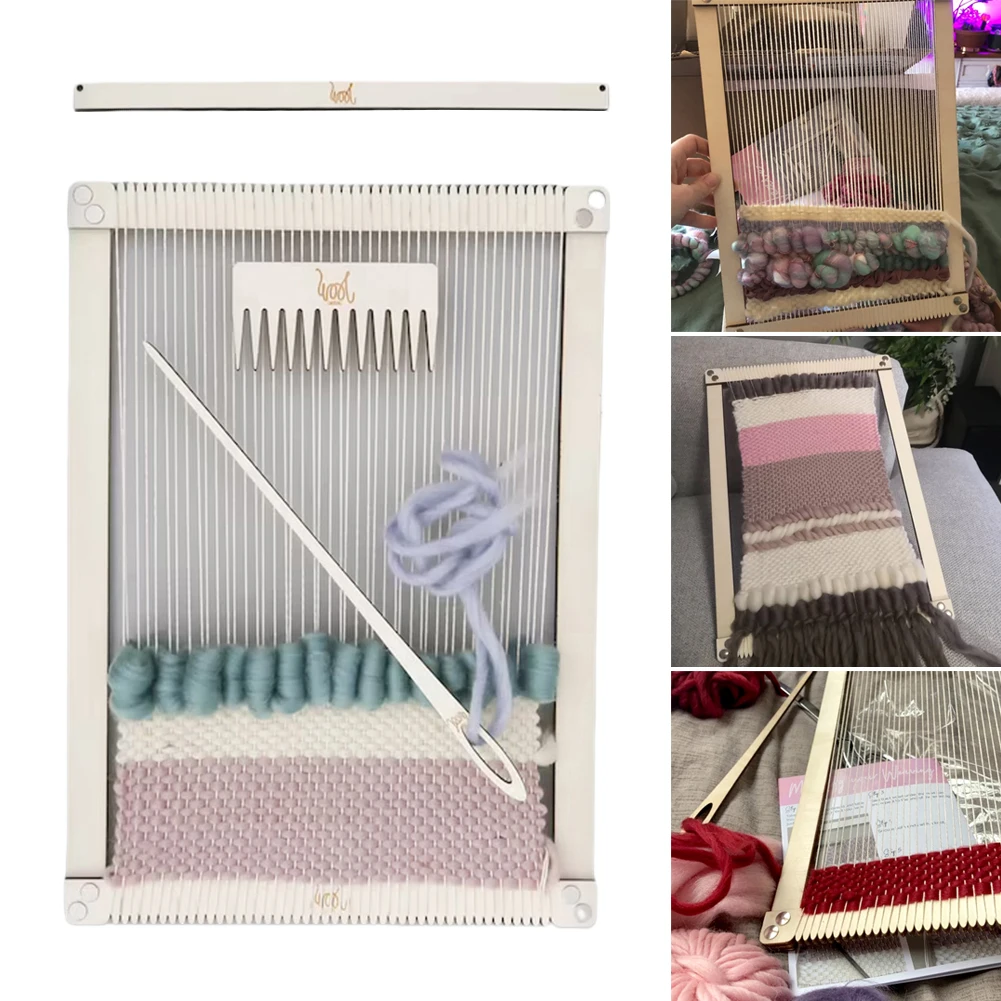DIY drewniane krosna zestaw dziewiarski rฤcznie robiony gobelin maszyna tkactwo krosna rama rzemieลlnicze domowe drewniane narzฤdzia dziewiarskie