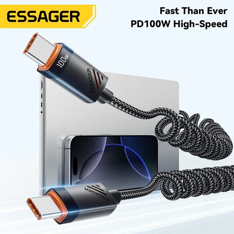 Essager Кабель Type-C 100W для быстрой зарядки iPhone, Xiaomi, Samsung, Macbook, iPad — детальный вид товара