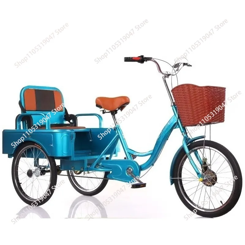 family use 20inch strong rickshaw  tricycle passenger trikes bike with rear big vehicle body