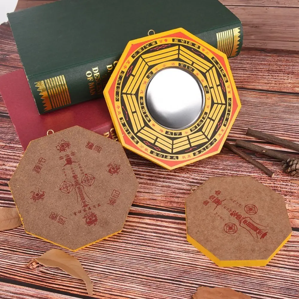 Stainless Steel Mirror Face Chinese Convex Dent Bagua Mirror Lucky Retro Bagua Feng Shui Mirror Exquisite Ancient