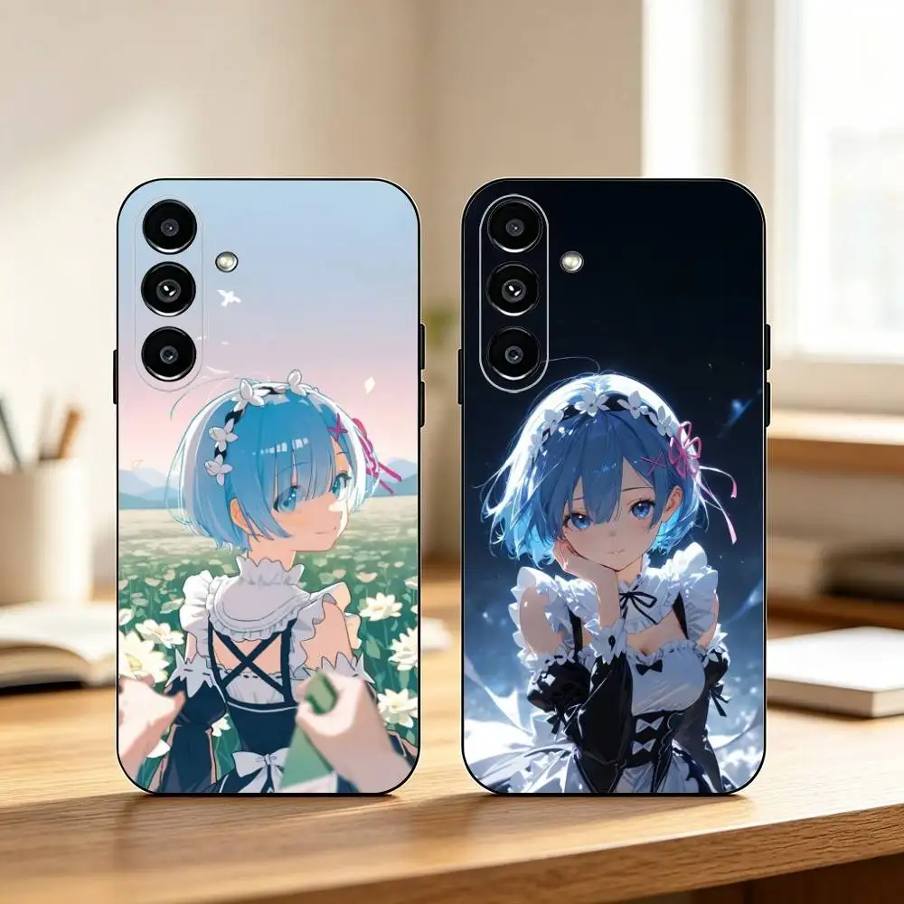Anime-E Re Zero Ram Rem  Phone Case For Samsung Galaxy A73,A72,A71,A70,A53,A52,A51,Soft Silicone Black Cover Gift