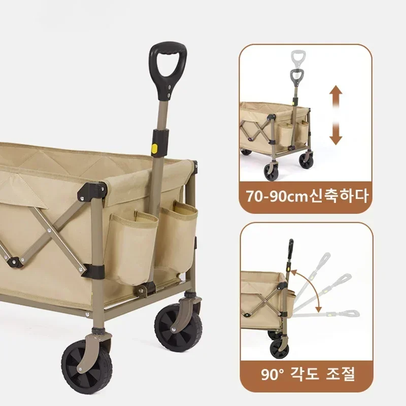 Imagem -04 - Naturehike Folding Hand Cart Camping Gear Carrinho ao ar Livre Rodas Multiúso Armazenamento de Gadgets de Viagem Praia Grande Compras Vagão