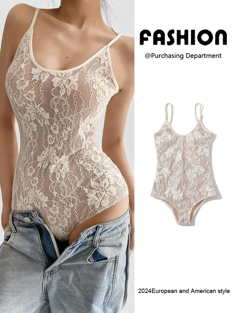

Новое летнее сексуальное утягивающее кружевное боди Bal Svel, двухслойный жилет на бретелях, женские модные брюки с высокой талией