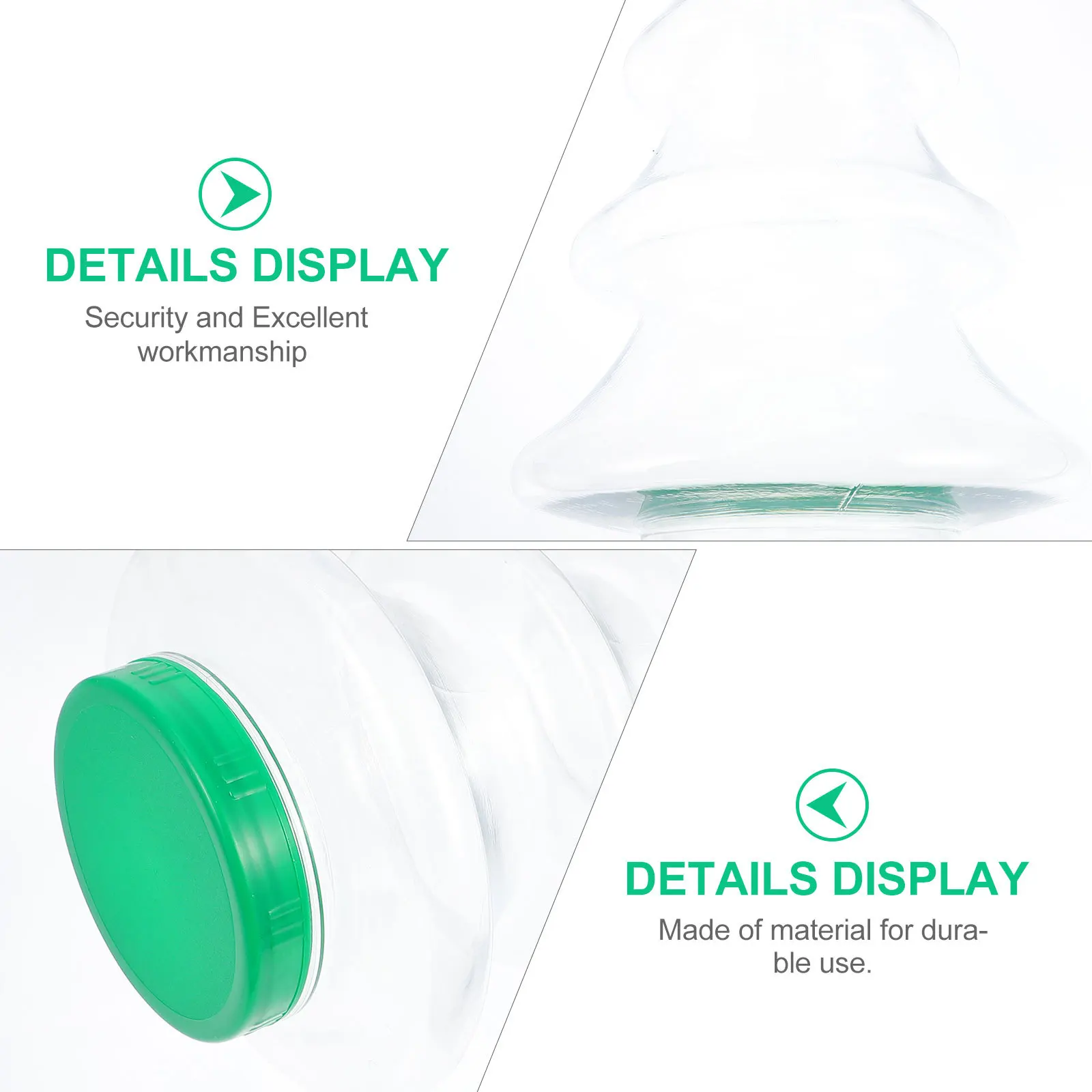 

2Pcs Candy Bottle Christmas Tree Shaped Wrapping Bottle Storage Container for Chocolates Cookies Festival Candy Jar