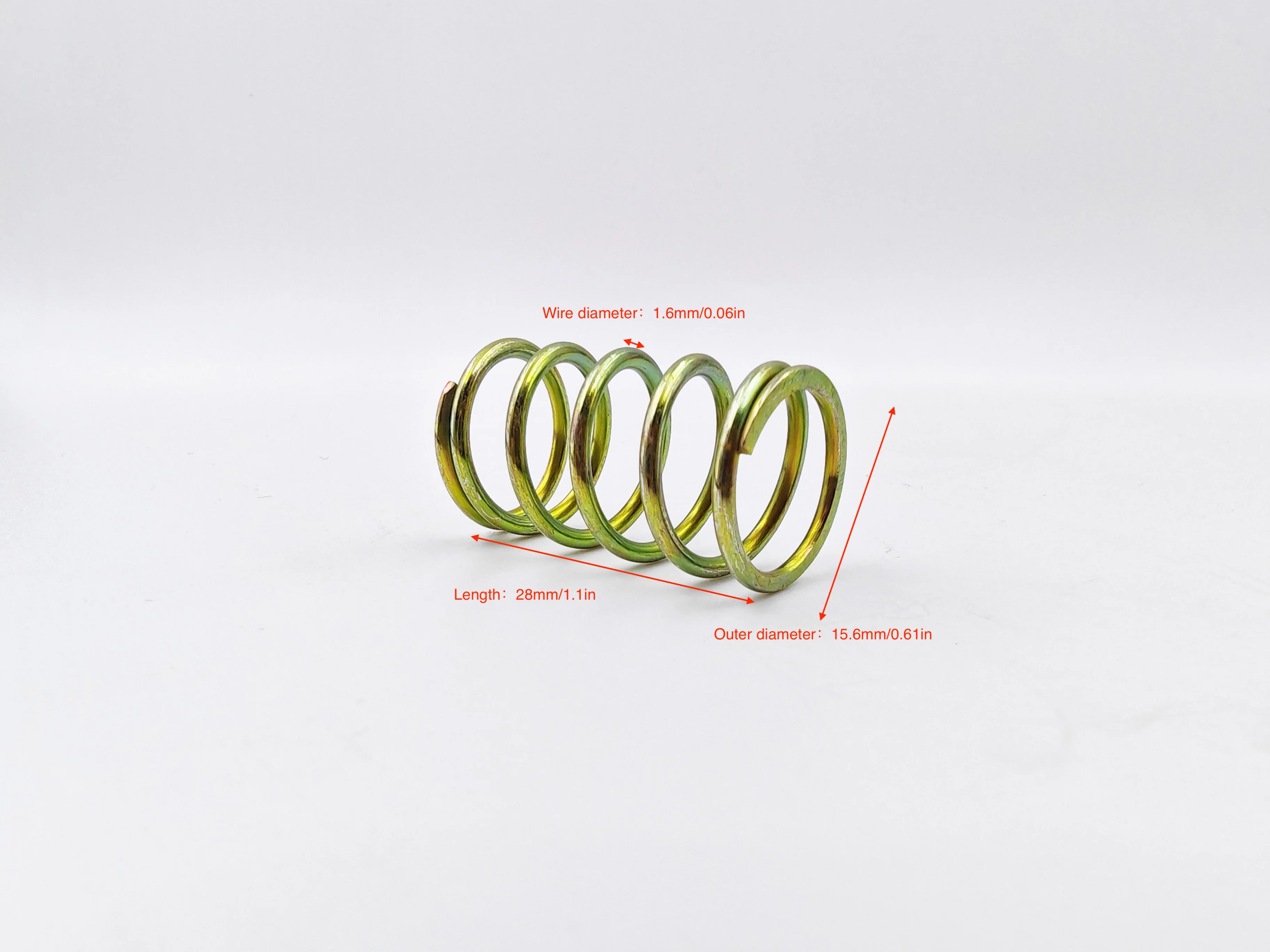 2PCS  1.6mm Durable Compression Spring for Repair 1.6mm*15.6mm*28mm