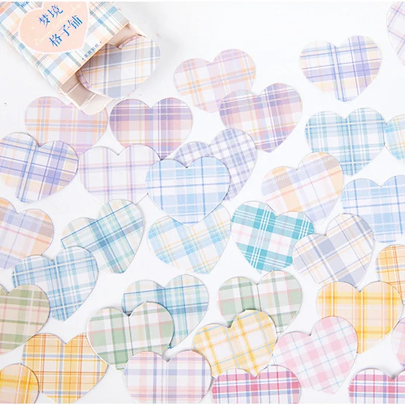 46Piece Mini Box stickers Dream lattice shop Heart creative exquisite hand account Handbook Material Scrapbooking stickers 4CM