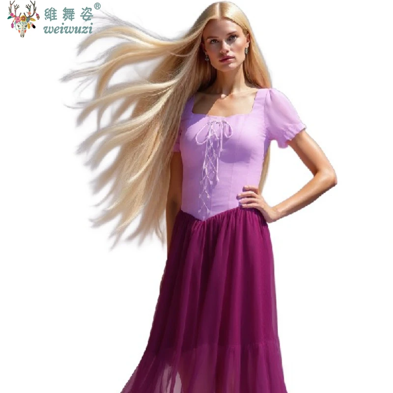 

Halloween Carnival Party Christmas Adult Women Purple Dress Princess Rapunzel Cosplay Costume Stage Perfermance Fancy Costume