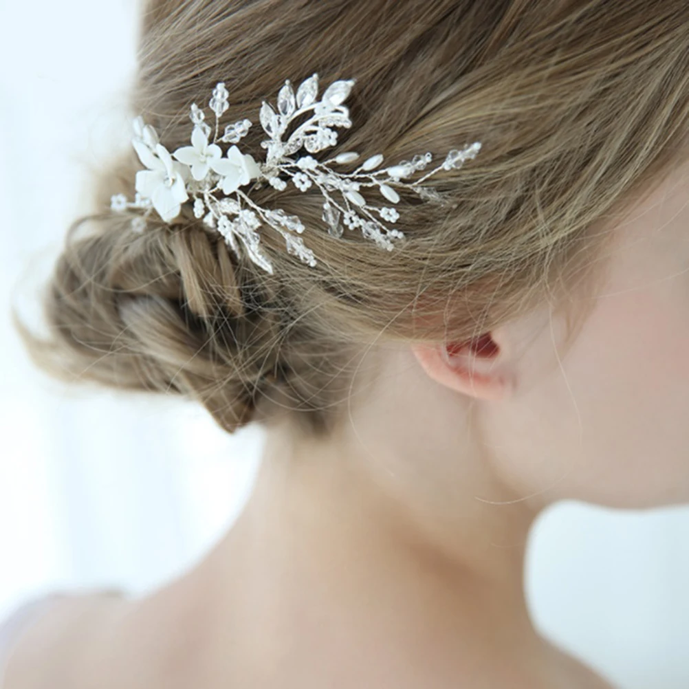 

Rhinestone Wedding Accessories Headdress Women Headpiece Manual Hair for Bridesmaids Decoration Hairpin Comfortable