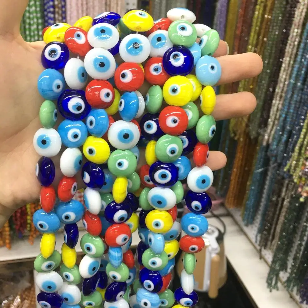 Multicolor Glass Evil Eye Bead Glass Round Spacer Beads Loose Bead For Jewelry Making DIY Bracelet Necklace Accessroeis DIY