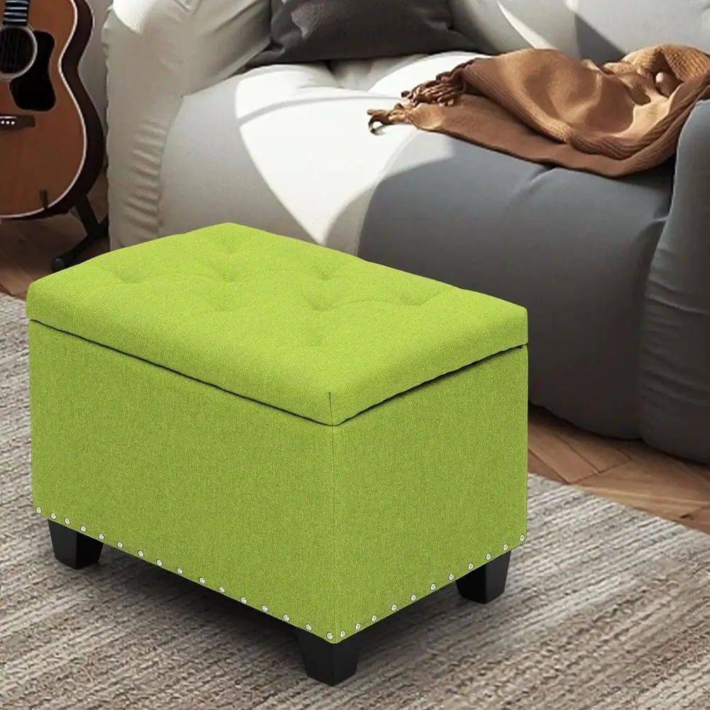 

Square Ottoman with Storage, 24 Inch Ottoman Upholstered Storage Ottoman Bench Small oot Rest or Living Room, Bedroom, Entryway,