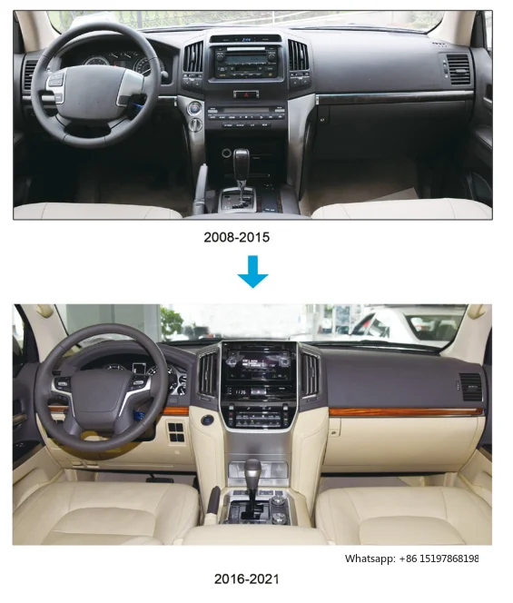 شاشة لوحة القيادة العلامة التجارية LDR الجديدة لعام 2022 لـ 2008-2015 LC200 Facelift مصد الديكور الداخلي المحدث #2
