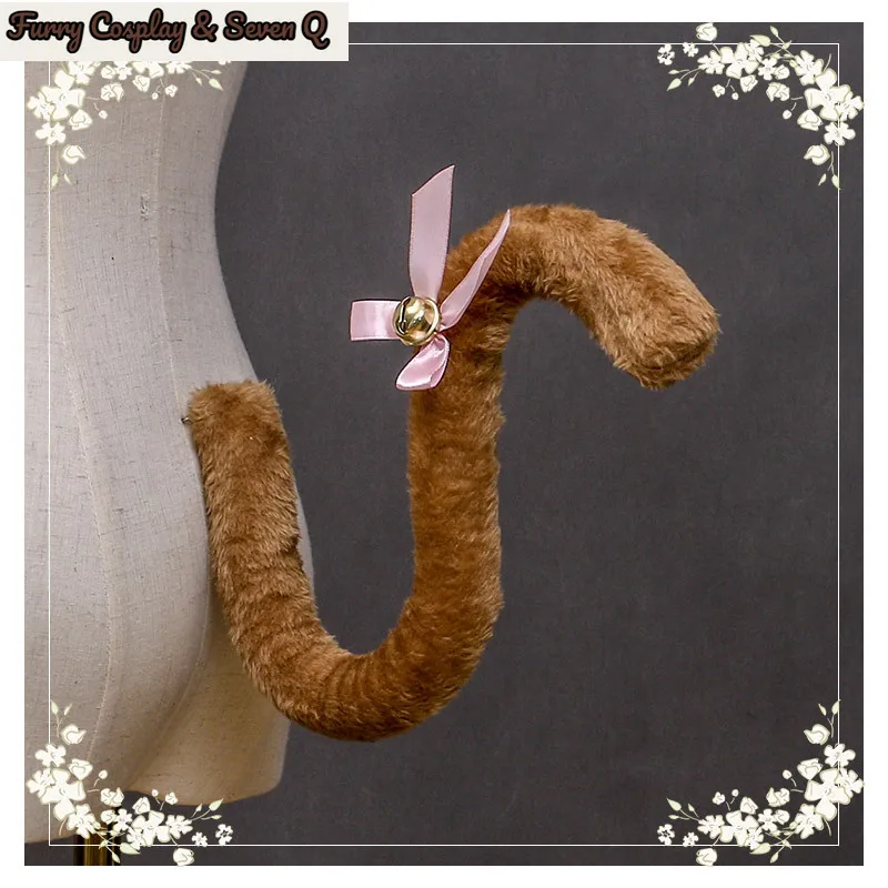 Animal Plush Cat Tail Cosplay Anime Lolita Girl Maids Cute Beast Bells Tail Handmade Accessories Party Costume Props 6