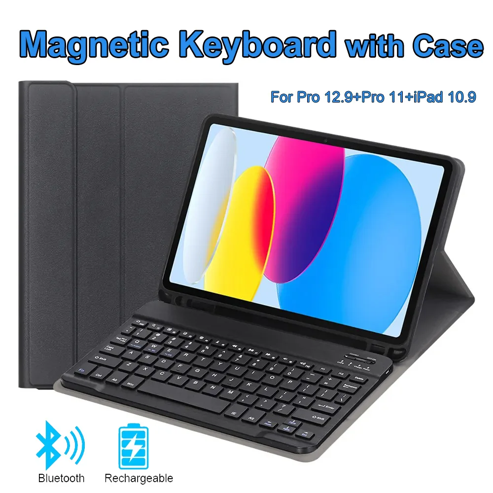 Bluetooth Wireless Keyboard For IOS Android Windows Tablets Case For Pro 12.9 11 10.9 iPad Air 4 5 Mini e-Books Keyboard Cover