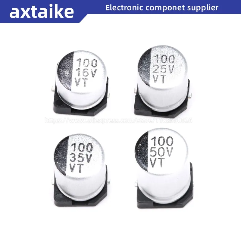 

50PCS 100UF 16V 25V 35V 50V 6.3*5.4/6.3*7.7/8*10.5MM SMD Aluminum Electrolytic Capacitors Capacitance 35V100UF 25V100UF 16V100UF