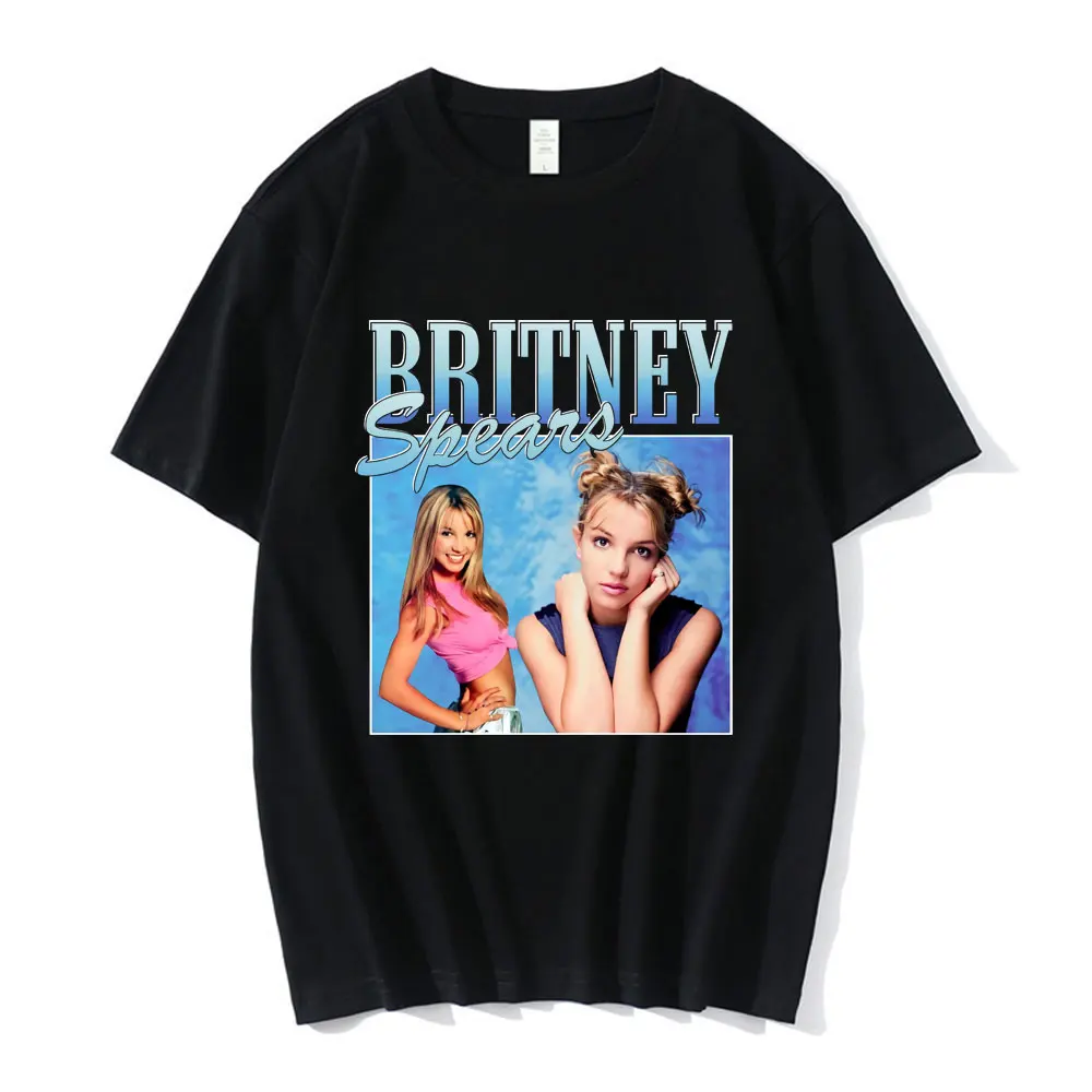 Camiseta con estampado gráfico de la cantante de los años 90 Britney Spears, camiseta de gran tamaño a la moda Hip Hop, camisetas de manga corta Harajuku