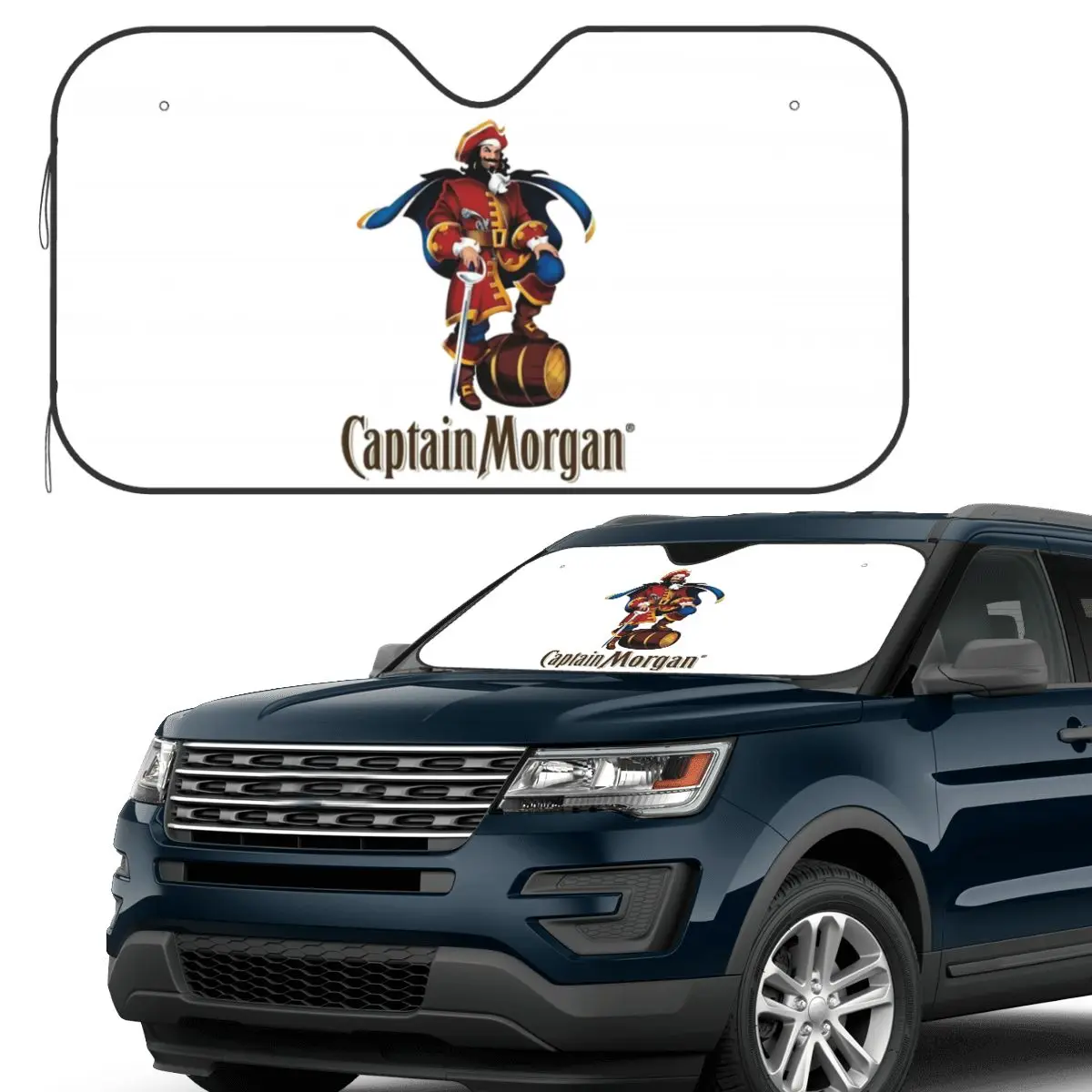 

Captain Morgan Sunshade Windscreen Car Front Windshield Window Sun Visor Accessories Covers