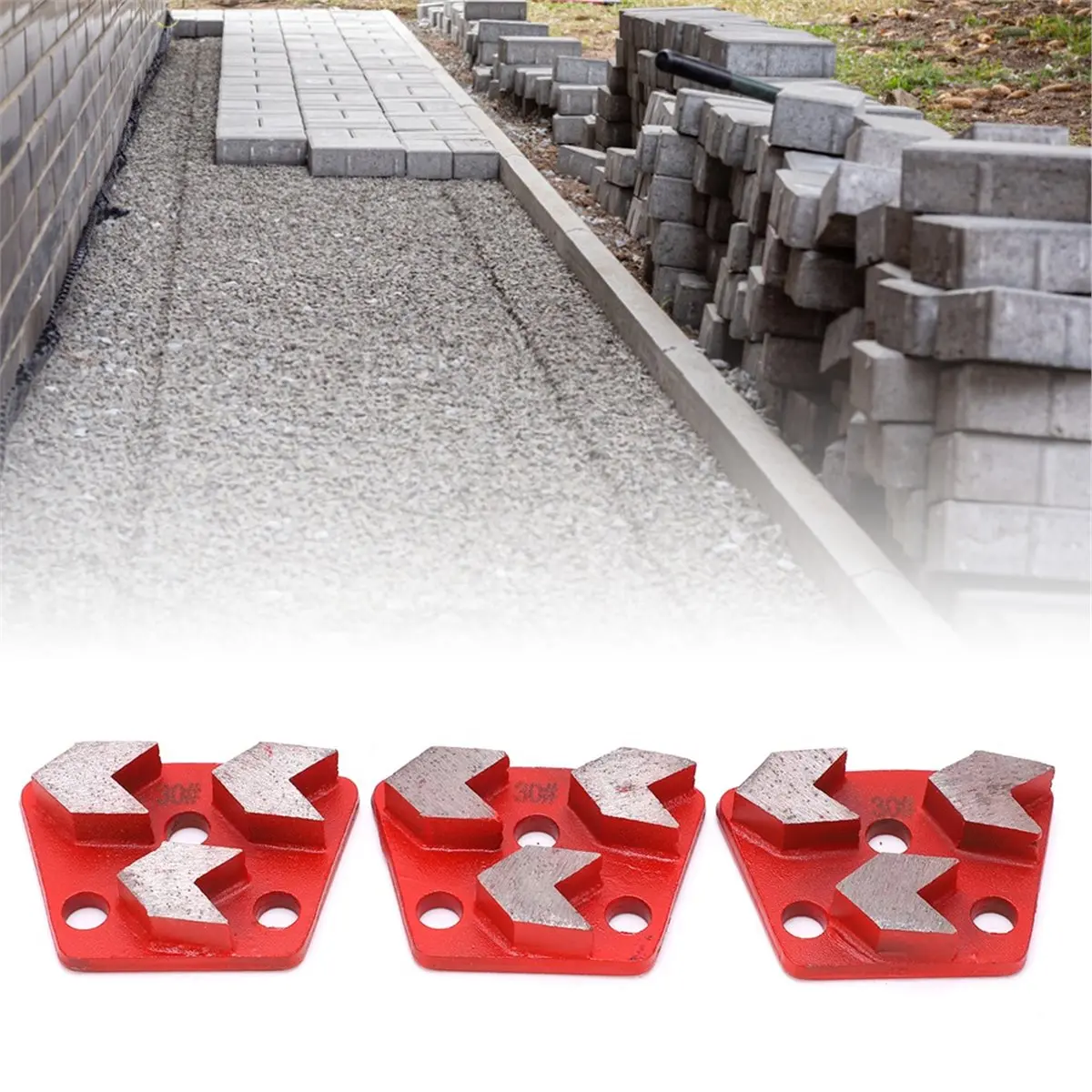 3Pcs Grinding Shoes Trapezoid Concrete Aggreesive Cutting 30 Abrasive Tools Grinding Block