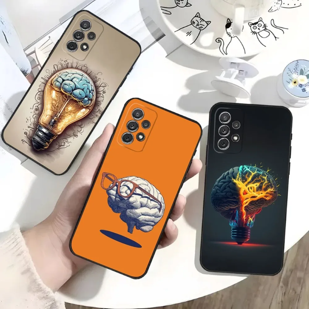 

Brain Art Phone Case For Samsung S25,S24,S21,S22,S23,S30,Ultra,S20,Plus,Fe,Lite,Note,10 Black Soft Shell