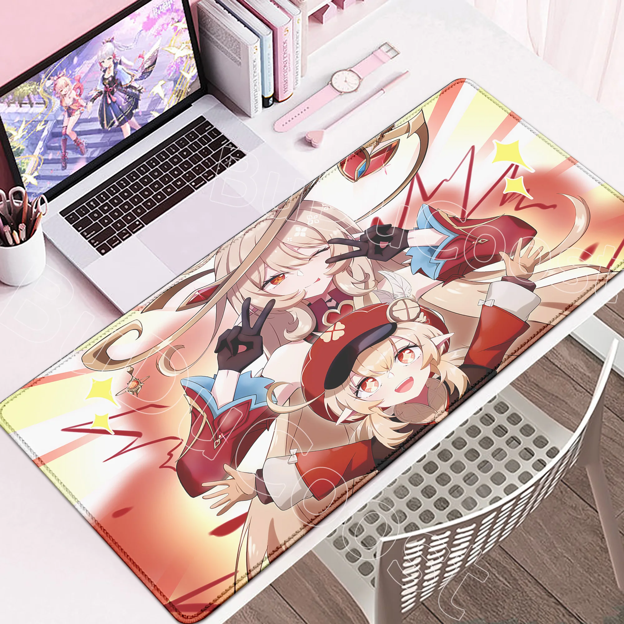 Nuevo alfombrilla de ratón Kawaii para Gamer, PC, ordenador, bonito Genshin Impact Klee Alice, alfombrilla de escritorio, teclado, accesorios para juegos de Anime, alfombrilla para ratón