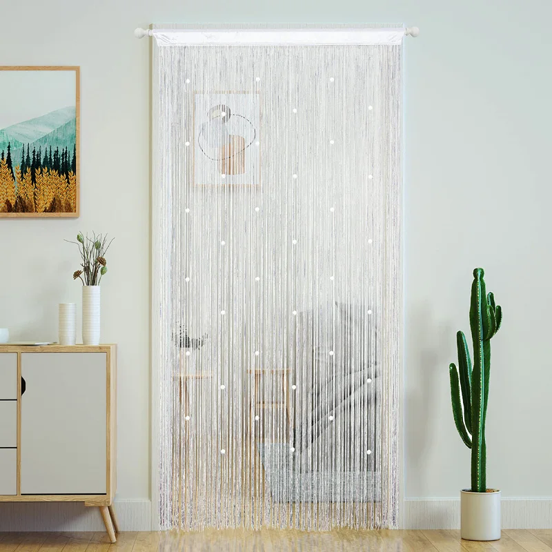 Beaded Doorway Curtain Door Beads Dense String Curtain Fringe Hippie Perfect for Wall Hanging Decor Room Divider Privacy Protect