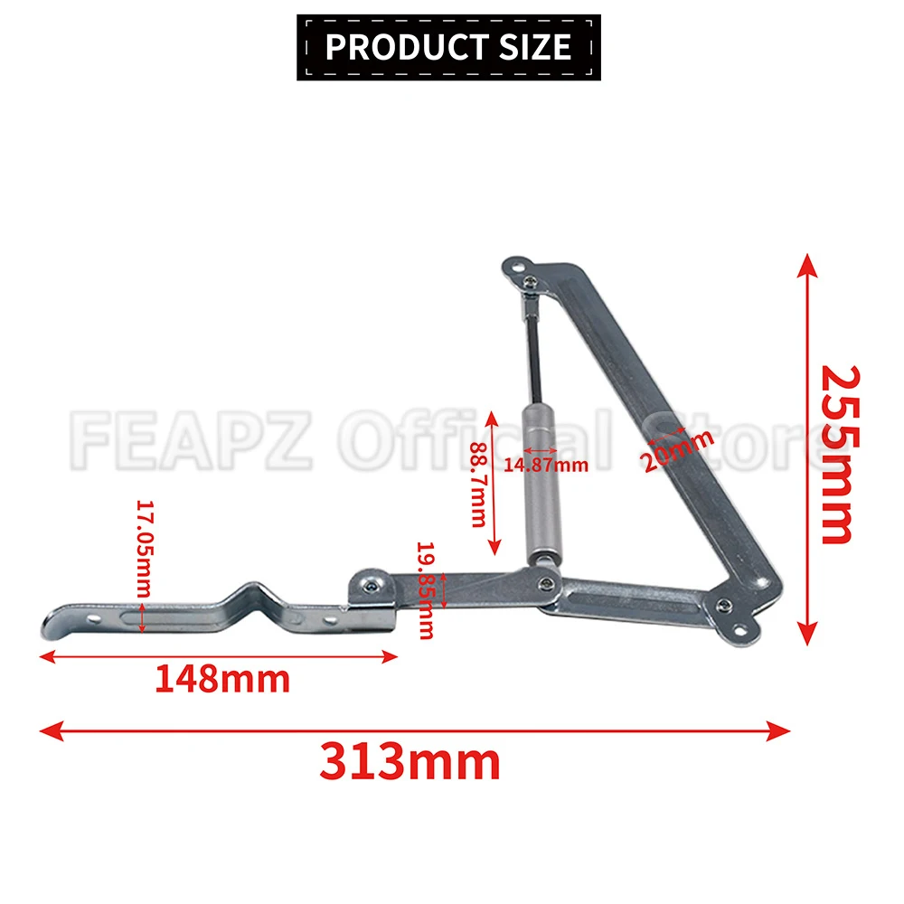 Gas Spring Hinge for Keter Store It Out Midi Nova 880L - Piston Hinge Replacement for W26P Spare Part