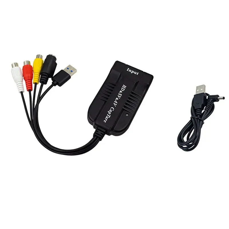 A98Z USB2.0 Video Capture Card For VHS To Digital Converter HD/RCA/S-Video To USB Audio Video Record Capture Device