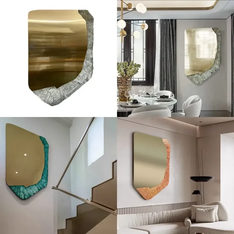 Shaped Stainless Steel Metal Wall Painting Upscale Hand-painted Hanging Creative Decorative 3d Wall Art