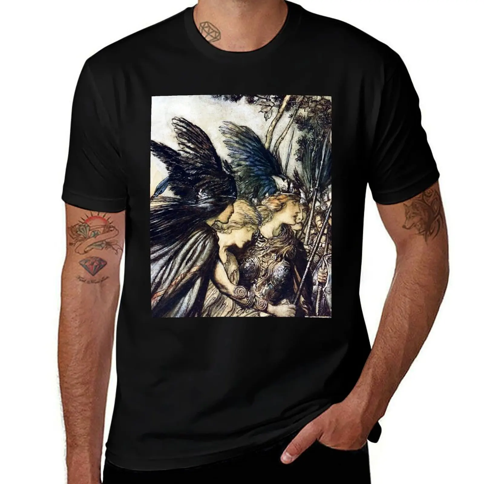 

The Valkyries - Arthur Rackham The Ring of the Nibelungen T-Shirt plus sizes graphic t shirt vintage mens designer t shirt