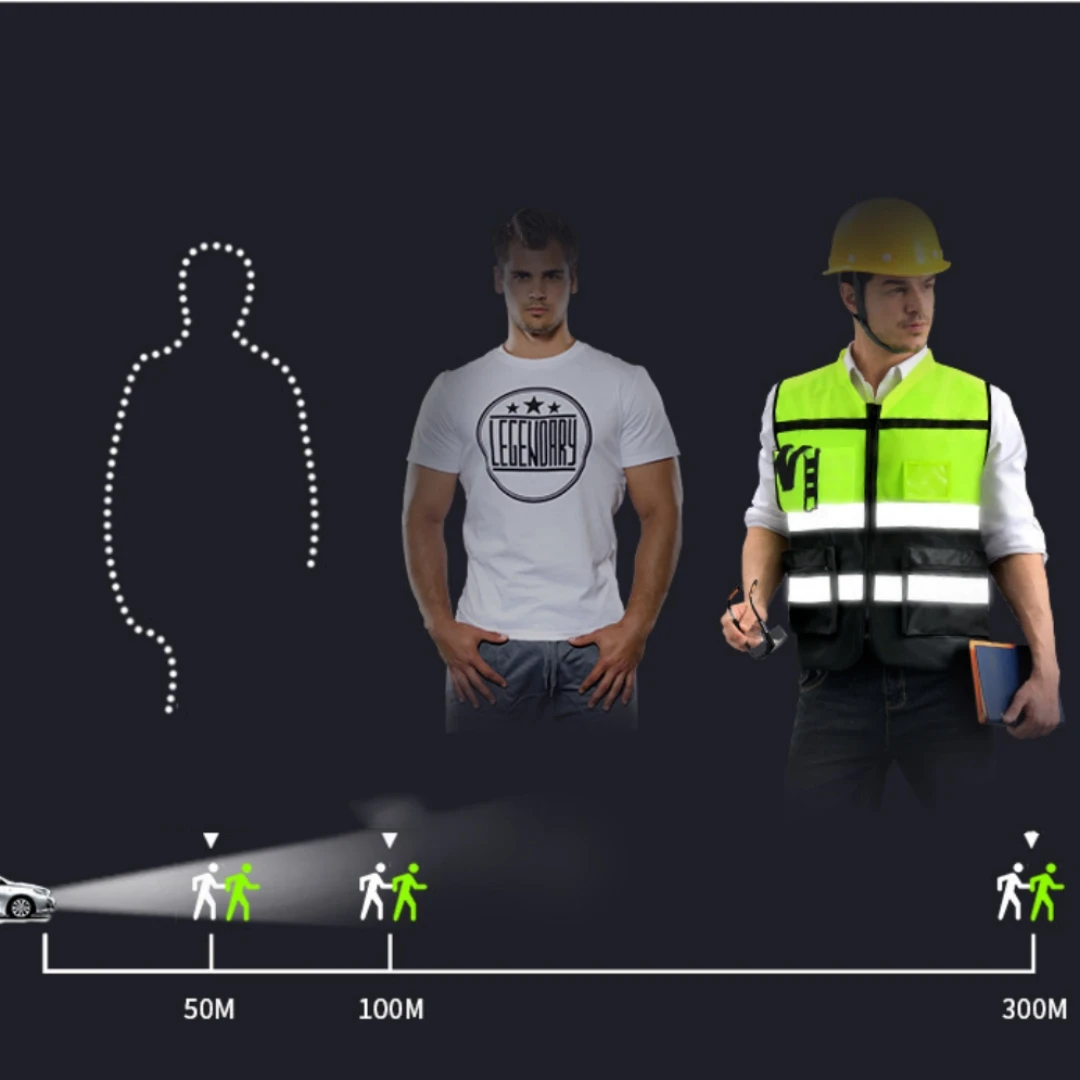 High Visibility Reflective Vest Working Clothes Motorcycle Cycling Sports Outdoor Reflective Safety Clothing Reflective Jacket