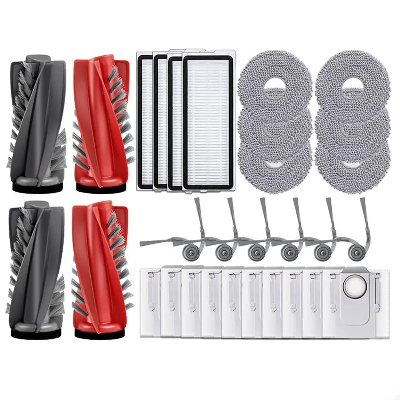 

Комплект для замены аксессуаров для робота-пылесоса Roborock Qrevo 5AE Curv/S5X/5A1/5XC/Curvc A65Z - основная щетка, боковая щетка, HEPA-фильтр, салфетка для влажной уборки, контейнер для пыли